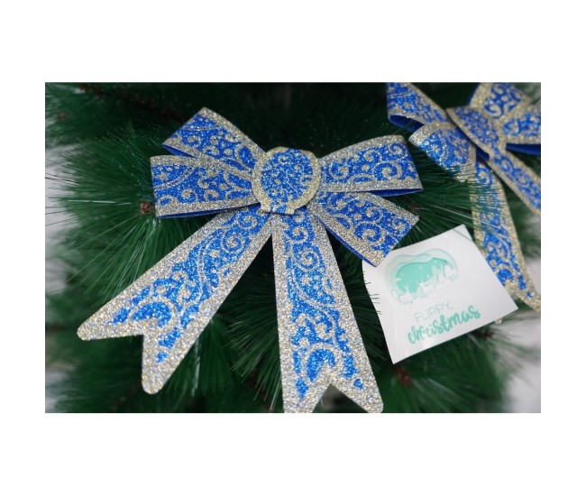 Set 2 fundite pentru brad, Albastre, model spiralat, cu margini aurii, 13 x 18 cm, PVC, Flippy Set 2 fundite pentru brad, Albastre, model spiralat, cu margini aurii, 13 x 18 cm, PVC, Flippy