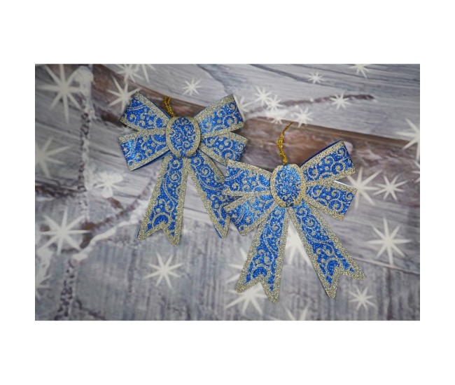 Set 2 fundite pentru brad, Albastre, model spiralat, cu margini aurii, 13 x 18 cm, PVC, Flippy Set 2 fundite pentru brad, Albastre, model spiralat, cu margini aurii, 13 x 18 cm, PVC, Flippy