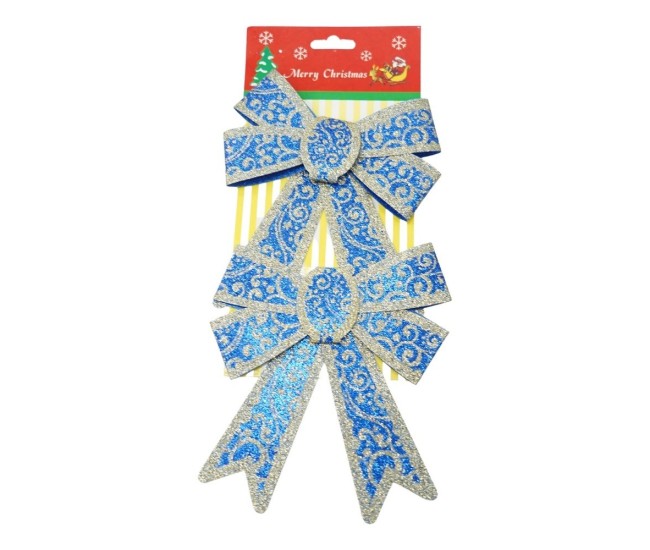 Set 2 fundite pentru brad, Albastre, model spiralat, cu margini aurii, 13 x 18 cm, PVC, Flippy Set 2 fundite pentru brad, Albastre, model spiralat, cu margini aurii, 13 x 18 cm, PVC, Flippy