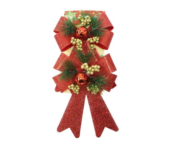 Set 2 fundite pentru brad, Rosii, decorate, cu sclipici, 14 x 19 cm, din poliester, Flippy Set 2 fundite pentru brad, Rosii, decorate, cu sclipici, 14 x 19 cm, din poliester, Flippy