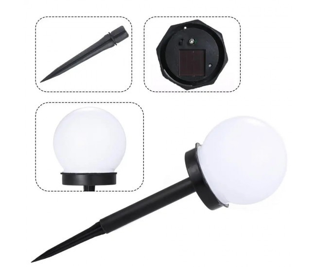Set 2 Lampi Solare LED, Flippy, Forma Sferica, Tip Glob, Diametru 10 cm, Alb Rece Set 2 Lampi Solare LED, Flippy, Forma Sferica, Tip Glob, Diametru 10 cm, Alb Rece