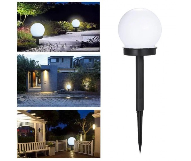 Set 2 Lampi Solare LED, Flippy, Forma Sferica, Tip Glob, Diametru 10 cm, Alb Rece Set 2 Lampi Solare LED, Flippy, Forma Sferica, Tip Glob, Diametru 10 cm, Alb Rece