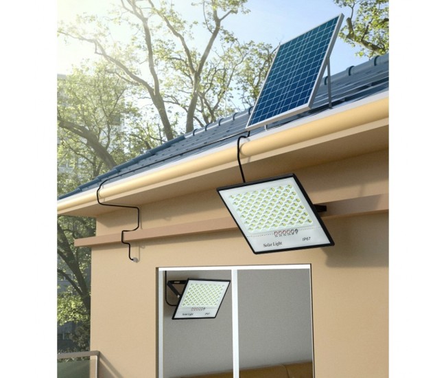 Set 2 proiectoare LED cu Panou Solar Flippy, Senzor de miscare, Telecomanda, Waterproof, 200 LED-uri incorporate, 65W, 24x18 cm, IP67, Design Modern, Negru Set 2 proiectoare LED cu Panou Solar Flippy, Senzor de miscare, Telecomanda, Waterproof, 200 LED-uri incorporate, 65W, 24x18 cm, IP67, Design Modern, Negru