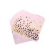 Set 20 de Servetele de Masa, Flippy, Imprimeu cu Buline Aurii, din Hartie, 17 x 17 cm, Roz