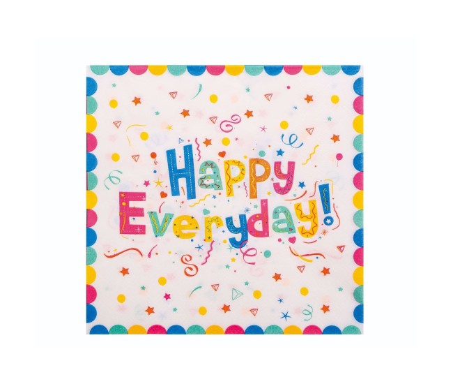 Set 20 de Servetele de Masa, Flippy, Model Happy Everyday, 17 x 17 cm, Multicolor Set 20 de Servetele de Masa, Flippy, Model Happy Everyday, 17 x 17 cm, Multicolor