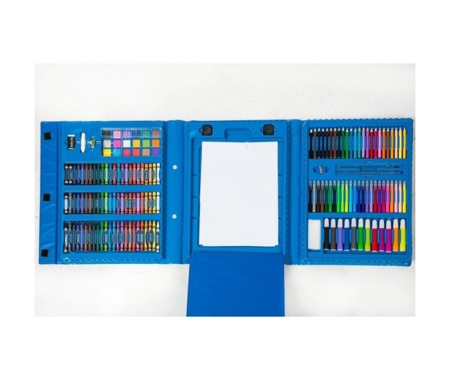 Set 208 Piese, Complet pentru Pictura si Desen, Flippy, Tip Servieta, 3-12 Ani, 32.6 x 27.7 x 6 cm, Albastru Set 208 Piese, Complet pentru Pictura si Desen, Flippy, Tip Servieta, 3-12 Ani, 32.6 x 27.7 x 6 cm, Albastru