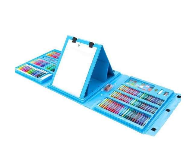 Set 208 Piese, Complet pentru Pictura si Desen, Flippy, Tip Servieta, 3-12 Ani, 32.6 x 27.7 x 6 cm, Albastru Set 208 Piese, Complet pentru Pictura si Desen, Flippy, Tip Servieta, 3-12 Ani, 32.6 x 27.7 x 6 cm, Albastru