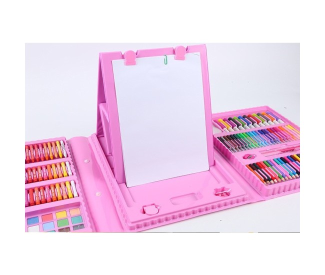 Set 208 Piese, Complet pentru Pictura si Desen, Flippy, Tip Servieta, 3-12 Ani, 32.6 x 27.7 x 6 cm, Roz Set 208 Piese, Complet pentru Pictura si Desen, Flippy, Tip Servieta, 3-12 Ani, 32.6 x 27.7 x 6 cm, Roz