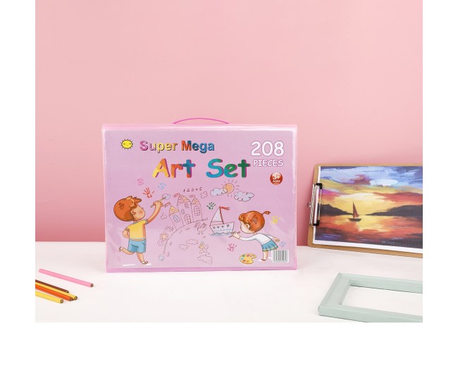 Set 208 Piese, Complet pentru Pictura si Desen, Flippy, Tip Servieta, 3-12 Ani, 32.6 x 27.7 x 6 cm, Roz Set 208 Piese, Complet pentru Pictura si Desen, Flippy, Tip Servieta, 3-12 Ani, 32.6 x 27.7 x 6 cm, Roz