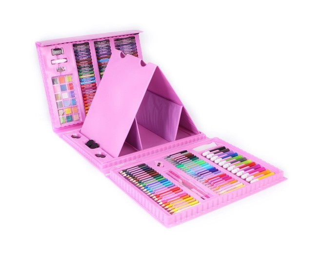 Set 208 Piese, Complet pentru Pictura si Desen, Flippy, Tip Servieta, 3-12 Ani, 32.6 x 27.7 x 6 cm, Roz Set 208 Piese, Complet pentru Pictura si Desen, Flippy, Tip Servieta, 3-12 Ani, 32.6 x 27.7 x 6 cm, Roz