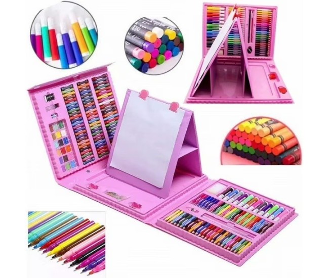 Set 208 Piese, Complet pentru Pictura si Desen, Flippy, Tip Servieta, 3-12 Ani, 40.5 x 5 x 30 cm, Roz Set 208 Piese, Complet pentru Pictura si Desen, Flippy, Tip Servieta, 3-12 Ani, 40.5 x 5 x 30 cm, Roz
