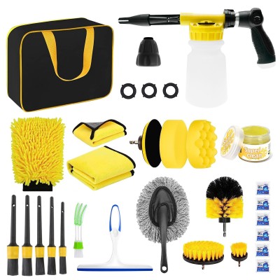 Set 26 Accesorii pentru Curatare Auto, Flippy, din PP si Microfibra, Interior/Exterior, 30.5 x 27.5 x 16 cm, Galben/Negru Set 26 Accesorii pentru Curatare Auto, Flippy, din PP si Microfibra, Interior/Exterior, 30.5 x 27.5 x 16 cm, Galben/Negru