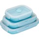 Set 3 caserole pliabile Flippy, din silicon, rezistenta la temperaturi ridicate, usor de depozitat si curatat, 350/500/800 ml, utilizare in cuptorul cu microunde, albastra Set 3 caserole pliabile Flippy, din silicon, rezistenta la temperaturi ridicate, usor de depozitat si curatat, 350/500/800 ml, utilizare in cuptorul cu microunde, albastra