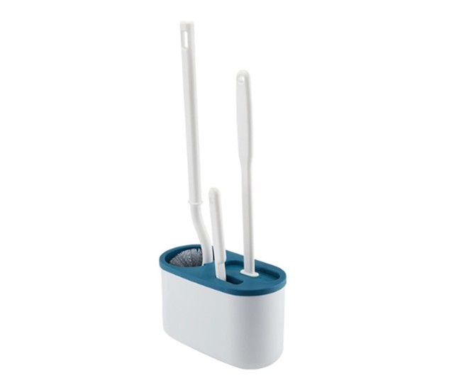Set 3 Perii pentru Toaleta, Flippy, din Silicon, Perie Zimtata, Cap Flexibil, Suport Adeziv pentru Montarea pe Perete, 39 x 19 x 9.8 cm, Albastru/Alb Set 3 Perii pentru Toaleta, Flippy, din Silicon, Perie Zimtata, Cap Flexibil, Suport Adeziv pentru Montarea pe Perete, 39 x 19 x 9.8 cm, Albastru/Alb