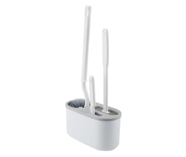Set 3 Perii pentru Toaleta, Flippy, din Silicon, Perie Zimtata, Cap Flexibil, Suport Adeziv pentru Montarea pe Perete, 39 x 19 x 9.8 cm, Gri/Alb Set 3 Perii pentru Toaleta, Flippy, din Silicon, Perie Zimtata, Cap Flexibil, Suport Adeziv pentru Montarea pe Perete, 39 x 19 x 9.8 cm, Gri/Alb