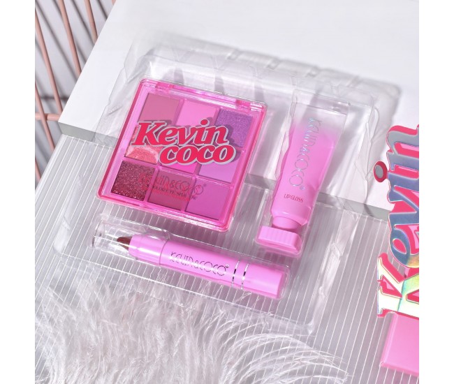 Set 3 Produse de Machiaj, KEVIN & COCO, Pink Ice Star, 9 culori, 15.5 x 13 x 3.4 cm Set 3 Produse de Machiaj, KEVIN & COCO, Pink Ice Star, 9 culori, 15.5 x 13 x 3.4 cm