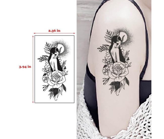 Set 30 Tatuaje Temporare, Flippy, pe Baza de Apa, Model 4, Negru