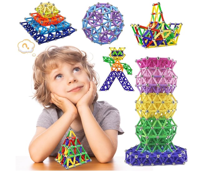 Set 308 Piese Betisoare Magnetice, Flippy, din Plastic/Magnet, +3 Ani, Multicolor