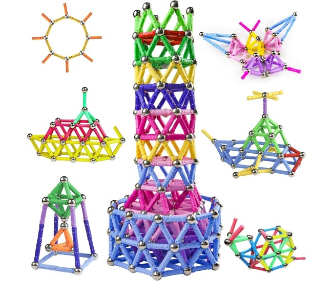 Set 308 Piese Betisoare Magnetice, Flippy, din Plastic/Magnet, +3 Ani, Multicolor