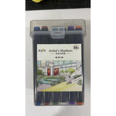 Set 36 Markere cu Alcool Twin Touch, Cutie Plastic Inclusa, Flippy, Multicolor