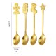 Set 4 Lingurite, Flippy, Tema Craciun, din Otel Inoxidabil, 4 Modele Festive, Cutie Cadou, 14 x 14 x 2.5 cm, Auriu