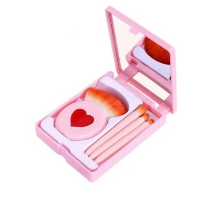 Set 4 Mini Pensule de Machiaj, Flippy, Portabile, in Carcasa cu Oglinda, din Par Sintetic Moale, Roz, Model cu Inima, 12x7x2.5 cm Set 4 Mini Pensule de Machiaj, Flippy, Portabile, in Carcasa cu Oglinda, din Par Sintetic Moale, Roz, Model cu Inima, 12x7x2.5 cm
