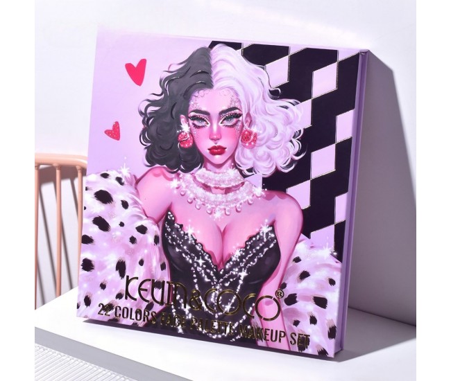 Set 4 Produse de Machiaj, KEVIN & COCO, Black-White Witch, 22 culori, 19.7 x 21.2 x 2.5 cm Set 4 Produse de Machiaj, KEVIN & COCO, Black-White Witch, 22 culori, 19.7 x 21.2 x 2.5 cm