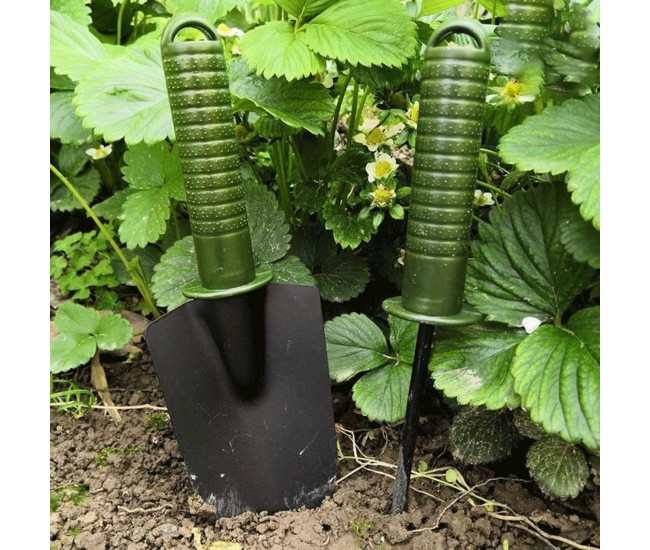 Set 4 Unelte de Gradina Flippy, pentru Plantare Prelucrare Sol si Ingrijire Plante, Material PVC si cardboard, 25 x 8.5 cm, verde