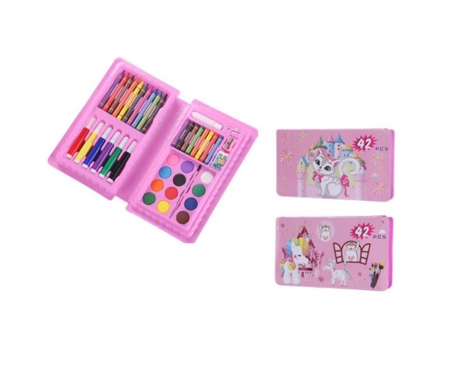 Set 42 Piese de Pictura si Desen, Flippy, Tip Penar, Model Pisicuta, 24.3 x 13 x 3 cm, Roz Set 42 Piese de Pictura si Desen, Flippy, Tip Penar, Model Pisicuta, 24.3 x 13 x 3 cm, Roz