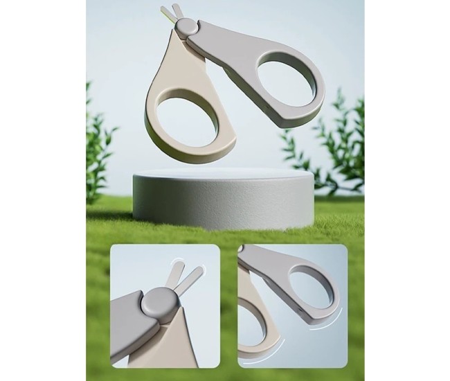 Set 4in1 de Ingrijire Unghii pentru Bebelusi, Flippy, Cutie de Depozitare Dinozaur Transparent, 0-6 Ani, 11.5 x 9 x 3 cm, Bej