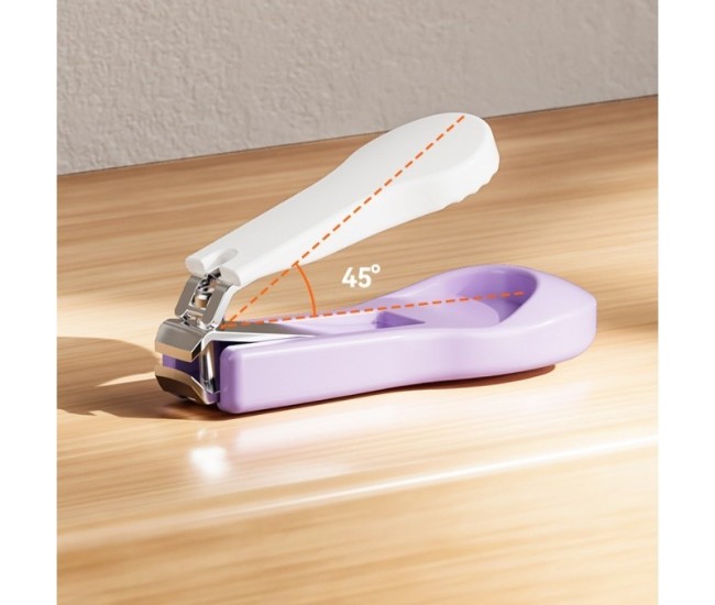 Set 4in1 de Ingrijire Unghii pentru Bebelusi, Flippy, Cutie de Depozitare Texturata, 0-6 Ani, 13.6x8x2 cm, Mov