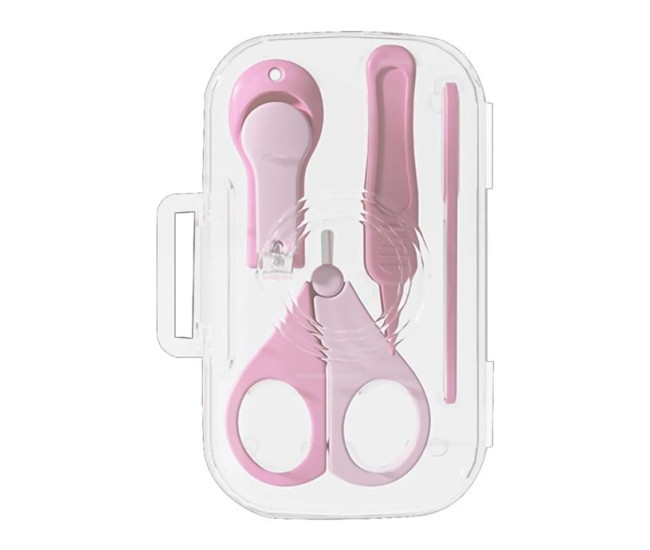 Set 4in1 de Ingrijire Unghii pentru Bebelusi, Flippy, Cutie de Depozitare Texturata, 0-6 Ani, 13.6x8x2 cm, Roz Set 4in1 de Ingrijire Unghii pentru Bebelusi, Flippy, Cutie de Depozitare Texturata, 0-6 Ani, 13.6x8x2 cm, Roz