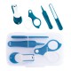 Set 4in1 de Ingrijire Unghii pentru Bebelusi, Flippy, Cutie de Depozitare Transparenta, 0-6 Ani, 13.6x8x2 cm, Albastru Marin