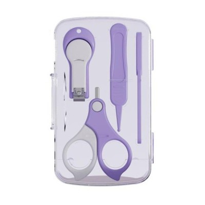Set 4in1 de Ingrijire Unghii pentru Bebelusi, Flippy, Cutie de Depozitare Transparenta, 0-6 Ani, 13.6x8x2 cm, Mov Set 4in1 de Ingrijire Unghii pentru Bebelusi, Flippy, Cutie de Depozitare Transparenta, 0-6 Ani, 13.6x8x2 cm, Mov