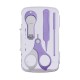 Set 4in1 de Ingrijire Unghii pentru Bebelusi, Flippy, Cutie de Depozitare Transparenta, 0-6 Ani, 13.6x8x2 cm, Mov Set 4in1 de Ingrijire Unghii pentru Bebelusi, Flippy, Cutie de Depozitare Transparenta, 0-6 Ani, 13.6x8x2 cm, Mov