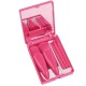 Set 5 Mini Pensule de Machiaj, Flippy, Portabile, in Carcasa cu Oglinda, din Par Sintetic Moale, Fucsia, 12x7x2.5 cm Set 5 Mini Pensule de Machiaj, Flippy, Portabile, in Carcasa cu Oglinda, din Par Sintetic Moale, Fucsia, 12x7x2.5 cm