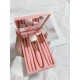 Set 5 Pensule de Machiaj cu Peri Moi, Flippy, cu Suport pentru Depozitare si Oglinda, Roz Set 5 Pensule de Machiaj cu Peri Moi, Flippy, cu Suport pentru Depozitare si Oglinda, Roz