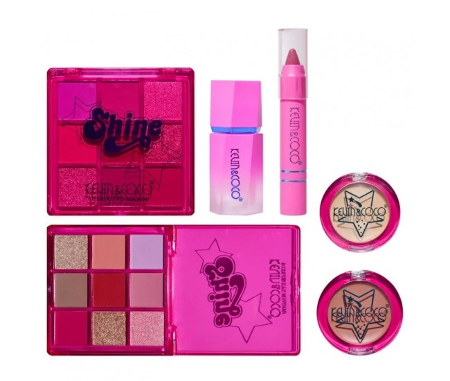 Set 5 Produse de Machiaj, KEVIN & COCO, Shine Girl, 18 x 15.8 x 3.5 cm Set 5 Produse de Machiaj, KEVIN & COCO, Shine Girl, 18 x 15.8 x 3.5 cm