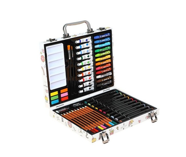 Set 53 Piese pentru Desen si Pictura, Flippy, Tip Servieta, Model Unicorni, 30 x 24 x 5.4 cm, Multicolor Set 53 Piese pentru Desen si Pictura, Flippy, Tip Servieta, Model Unicorni, 30 x 24 x 5.4 cm, Multicolor