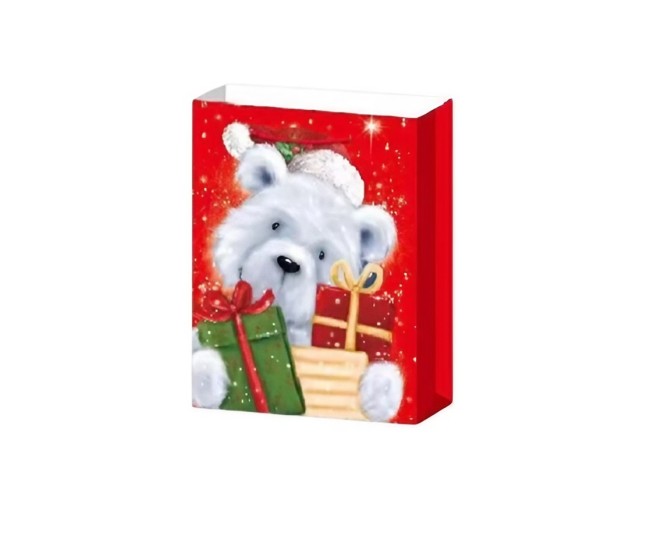 Set 6 Pungi Cadou, Flippy, Imprimeu Tematica Mos Craciun si Ursuleti, Model Random, din Hartie, Impachetare Usoara a Cadourilor, 18.5x22.5x8.5 cm, Multicolor Set 6 Pungi Cadou, Flippy, Imprimeu Tematica Mos Craciun si Ursuleti, Model Random, din Hartie, Impachetare Usoara a Cadourilor, 18.5x22.5x8.5 cm, Multicolor