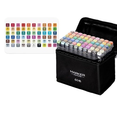 Set 60 Markere, Flippy, pe Baza de Ulei, Dublu Capat, Subtire 1mm si Gros 6 mm, Geanta Depozitare, 15 cm, Multicolor Set 60 Markere, Flippy, pe Baza de Ulei, Dublu Capat, Subtire 1mm si Gros 6 mm, Geanta Depozitare, 15 cm, Multicolor