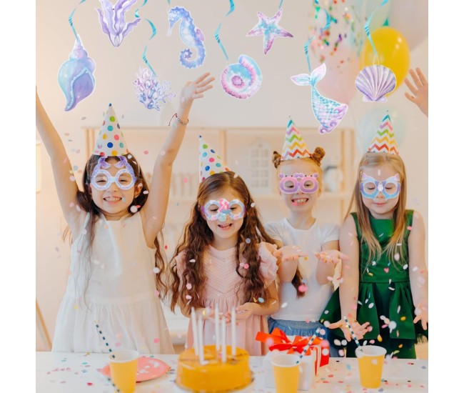 Set 8 Perechi de Ochelari Sirena, Flippy, Colectia Mermaid, Multicolor