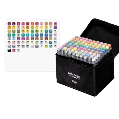 Set 80 Markere, Flippy, pe Baza de Ulei, Dublu Capat, Subtire 1mm si Gros 6 mm, Geanta Depozitare, 15 cm, Multicolor Set 80 Markere, Flippy, pe Baza de Ulei, Dublu Capat, Subtire 1mm si Gros 6 mm, Geanta Depozitare, 15 cm, Multicolor