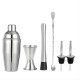 Set Barman Preparare Cocktail,Flippy, 6 Piese, Inox, Argintiu, Kit Accesorii Bar si Mixologie: Shaker750ml, Masura dubla, Pistil, Lingura barman, 2 Picuratoare