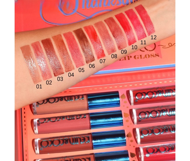 Set de Buze, KEVIN & COCO, Caramel Pie, 12 Lip Gloss-uri, 24 x 18.5 x 3.4 cm, Multicolor Set de Buze, KEVIN & COCO, Caramel Pie, 12 Lip Gloss-uri, 24 x 18.5 x 3.4 cm, Multicolor