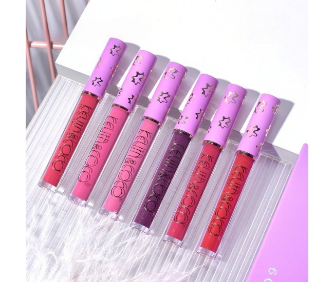 Set de Buze, KEVIN COCO, Violet Girl, 6 Lip Gloss-uri, 17 x 14.8 x 2.9 cm, Roz/Rosu/Mov Set de Buze, KEVIN COCO, Violet Girl, 6 Lip Gloss-uri, 17 x 14.8 x 2.9 cm, Roz/Rosu/Mov