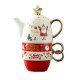 Set de Ceai, Flippy, Tema Craciun, Ceainic 450 ml, 2 x Cani 250 ml, din Ceramica, Model Mos Craciun/Santa Claus, Alb/Rosu Set de Ceai, Flippy, Tema Craciun, Ceainic 450 ml, 2 x Cani 250 ml, din Ceramica, Model Mos Craciun/Santa Claus, Alb/Rosu
