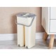 Set de curatenie Flippy, mop si galeata, galeata 6 l, 2 rezerve microfibra incluse, design modern, pentru interior, material plastic, peri sintetici, plat, cu storcere, bej
