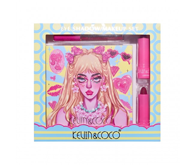 Set de Machiaj, Kevin & Coco, 26 de Culori, Pigmentate, Fard de ochi, Ruj, Gloss, Fard Obraz, 19x18x2 cm, Diferite Nuante Set de Machiaj, Kevin & Coco, 26 de Culori, Pigmentate, Fard de ochi, Ruj, Gloss, Fard Obraz, 19x18x2 cm, Diferite Nuante