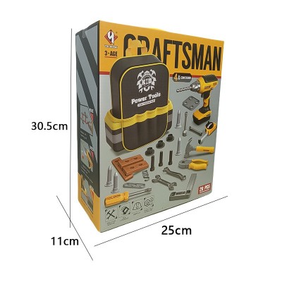 Set Scule de Jucarie pentru Copii, Flippy, Ghiozdan cu Bormasina si Accesorii Incluse, Material Plastic, Interactiv, 30.5x25x11 cm, Negru
